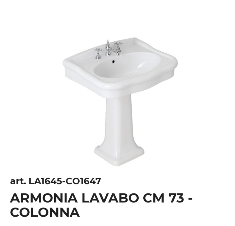 Armonia Colonna in Ceramica Bianca per Lavabo Opera Sanitari