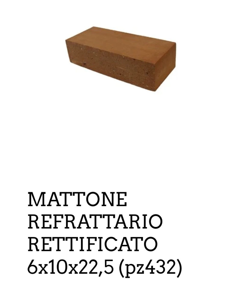 Brique Réfractaire 6x10x22,5 Cusimano Cotto