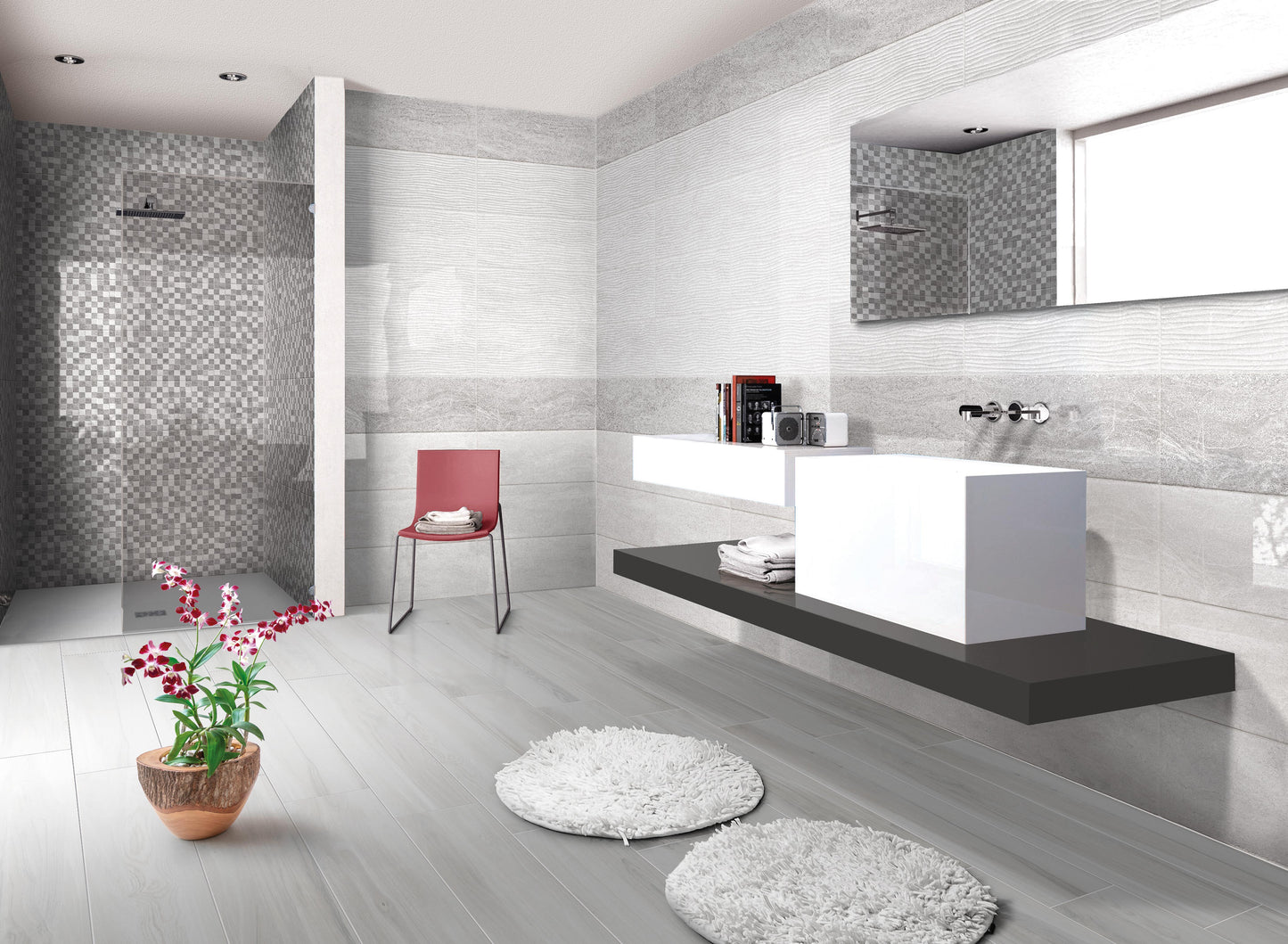Trani Grigio 25x60 Bordo Nat. Lucido Savoia Italia