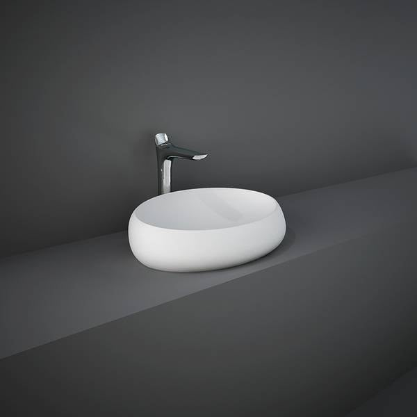 Cloud Lavabo da appoggio ovale L. 58 cm bianco opaco Rak Ceramics