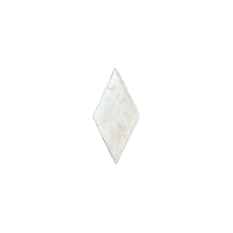 Rombo Cotto Bianco Perla 10×20 cm Cerasarda – Serie I Cotti Fatti a Mano