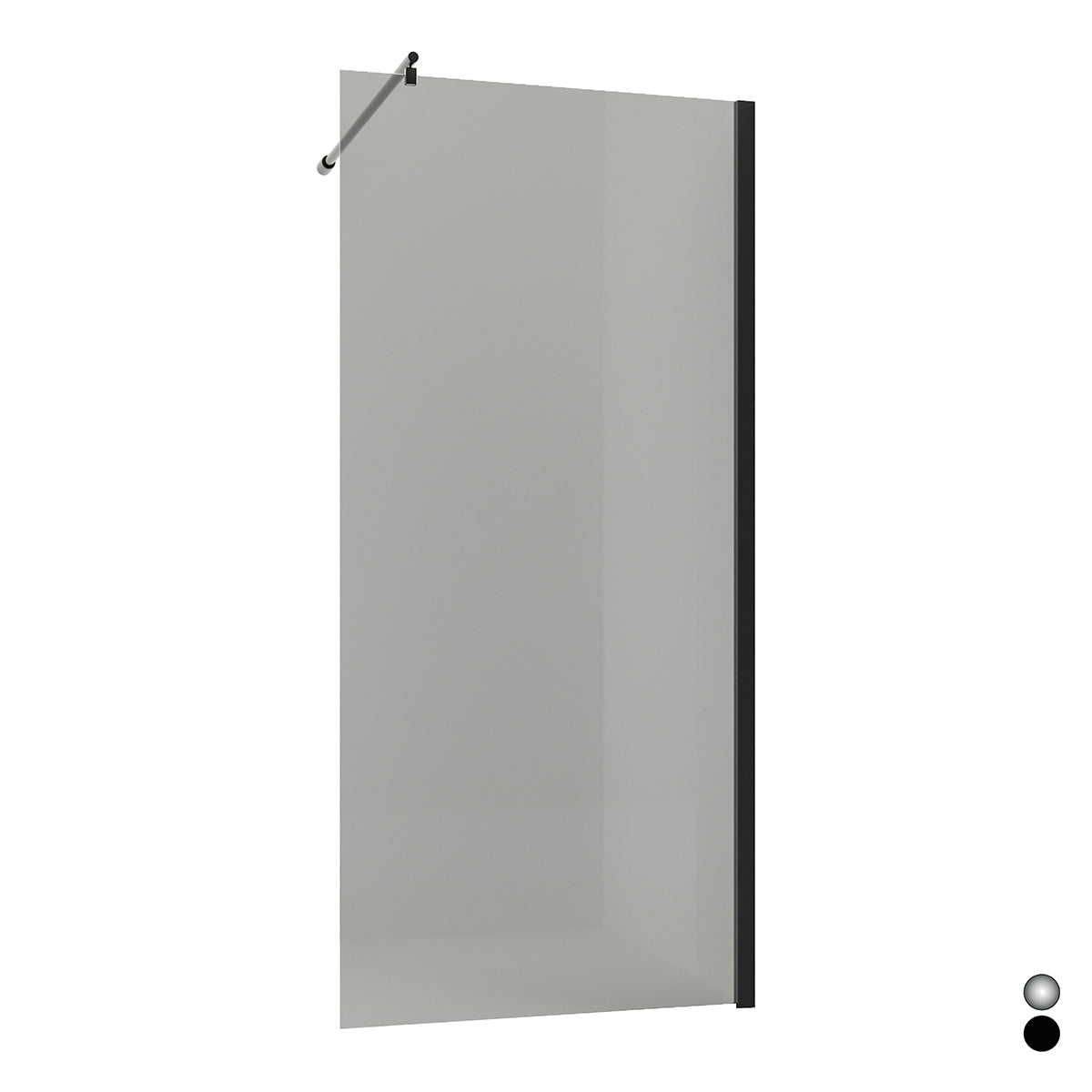 Clever Walk-in cm 137,3 Cristallo Grigio 6 mm Profilo Nero