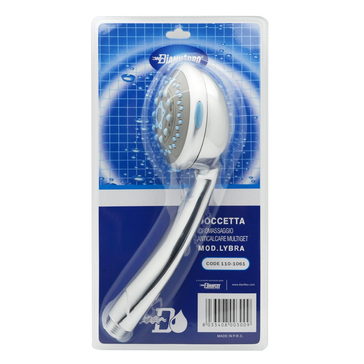 Doccetta Idromassaggio Anticalcare Multiget Ø 90 mm Cromo DianHydro