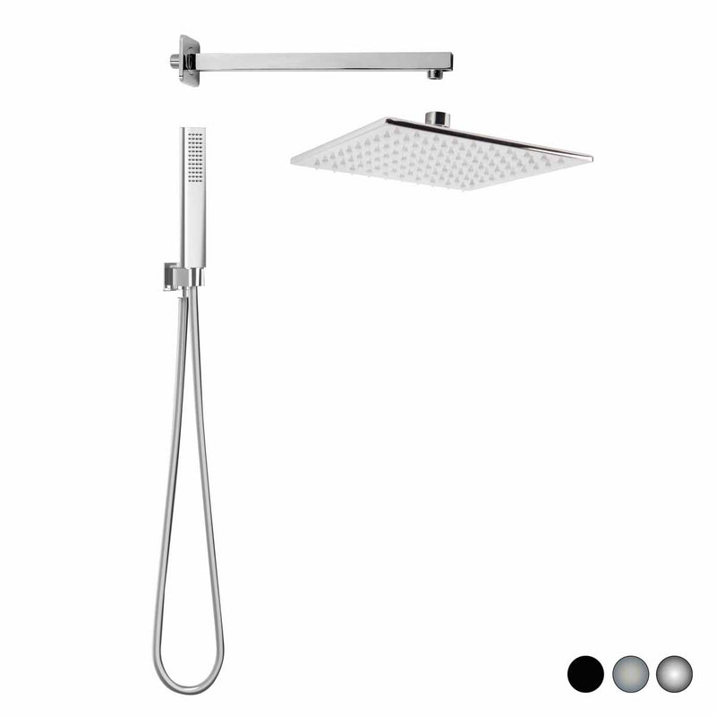 KIT SOFFIONE DOCCIA QUADRATO SEVEN CROMO