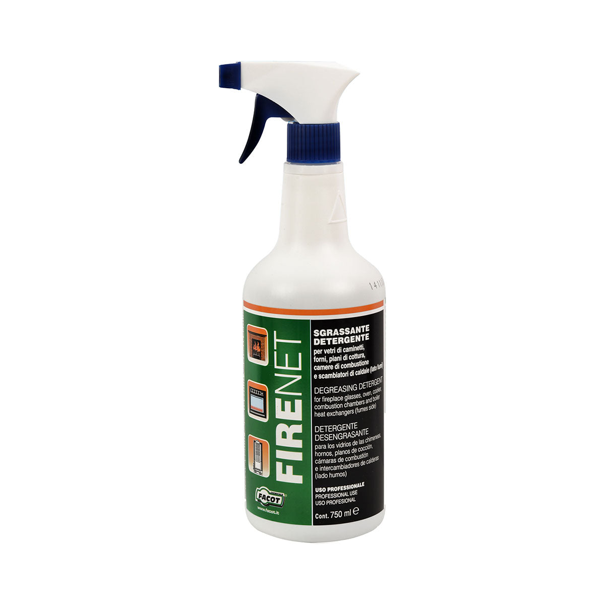 Firenet Sgrassatore Detergente per Vetri di Caminetti Facot 750 ml