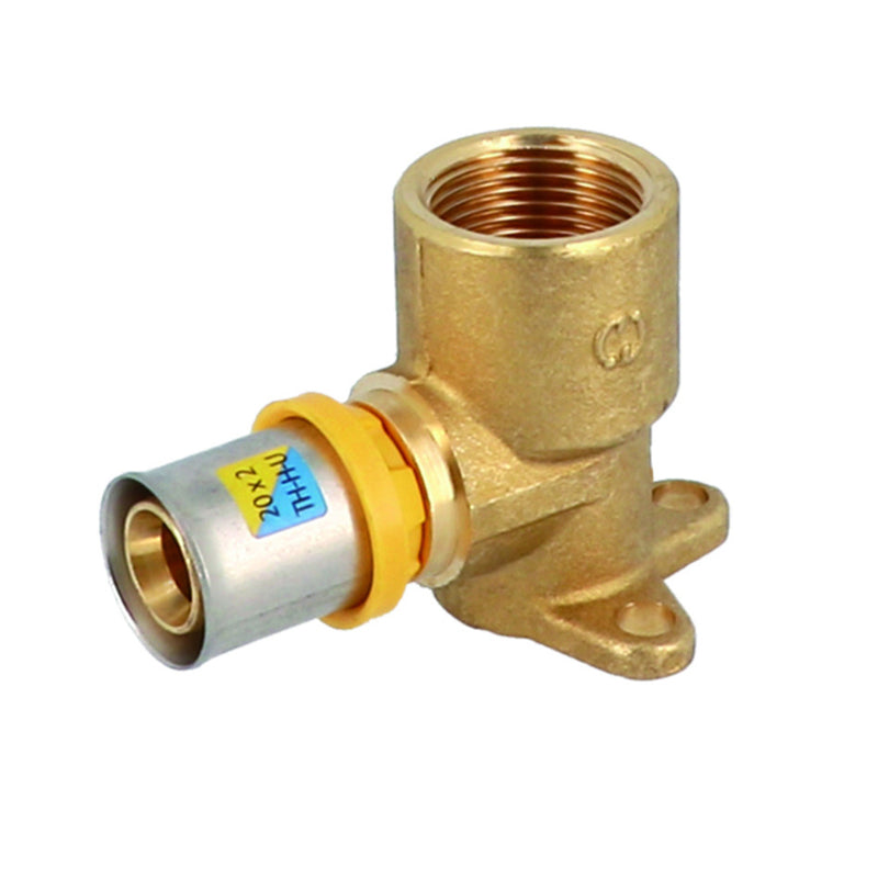 ATTACCO A MURO CON FLANGIA 3 FORI A PRESSARE PER MULTISTRATO F1/2x16