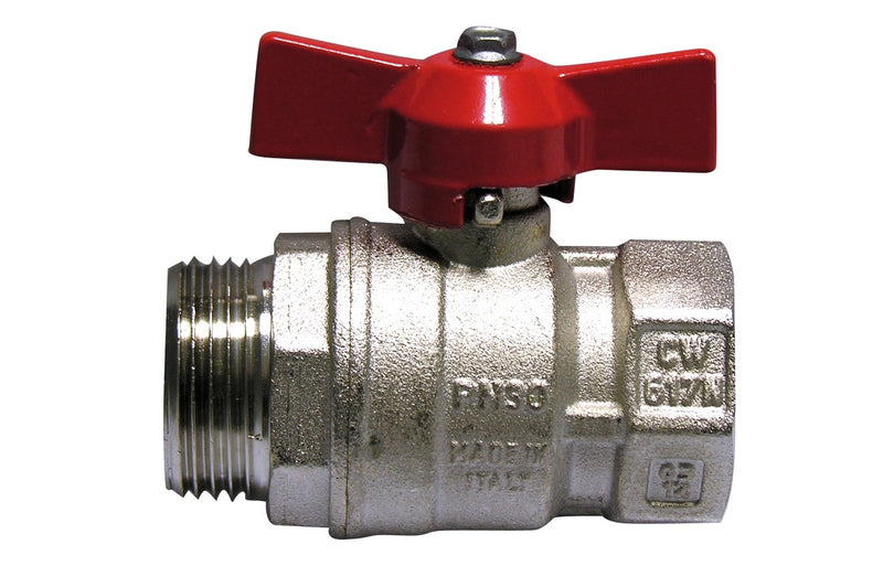 Valvola a Sfera Maschio-Femmina 1/2" DN15 con Farfalla Rossa ITAP