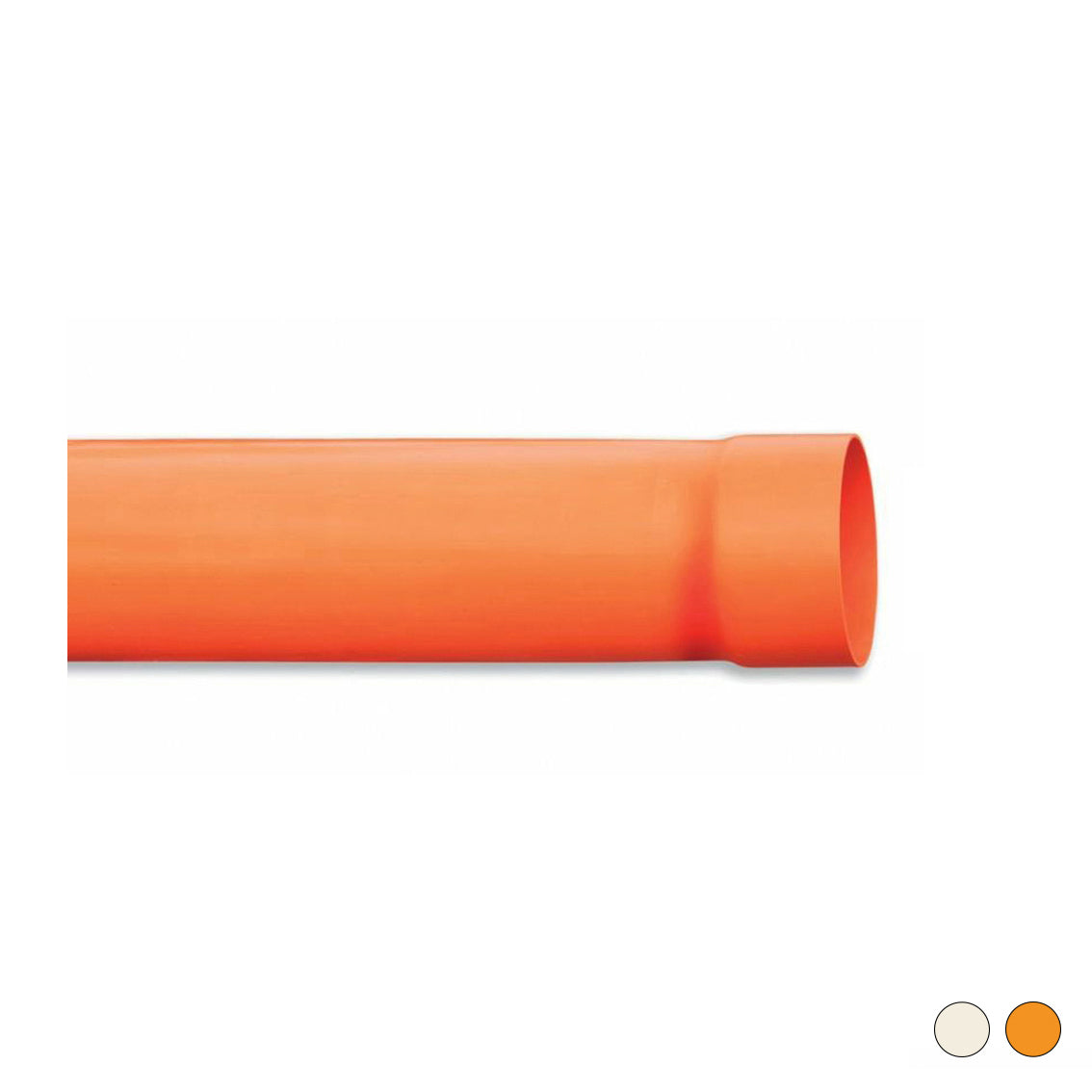 Tubo di Scarico in PVC Rigido Arancione Ø 100 mm Lunghezza 3 Metri