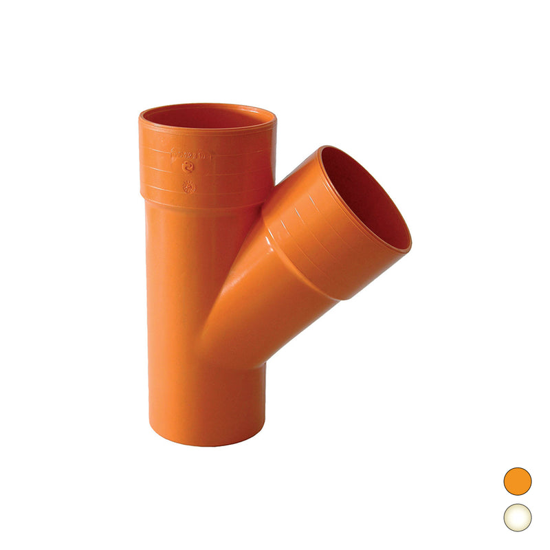Derivazione Braga 45° Ø 125 mm in PVC Arancio