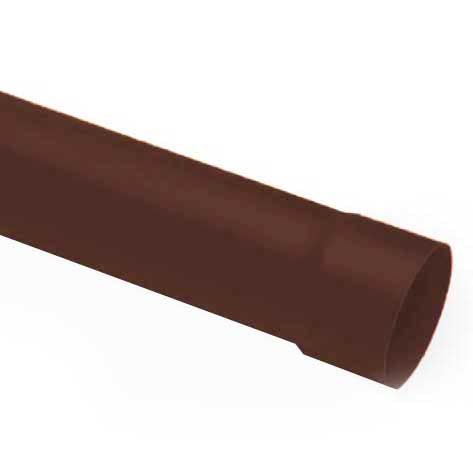 Tubo Pluviale Tondo in PVC Marrone Ø80 mm Lunghezza 1 m