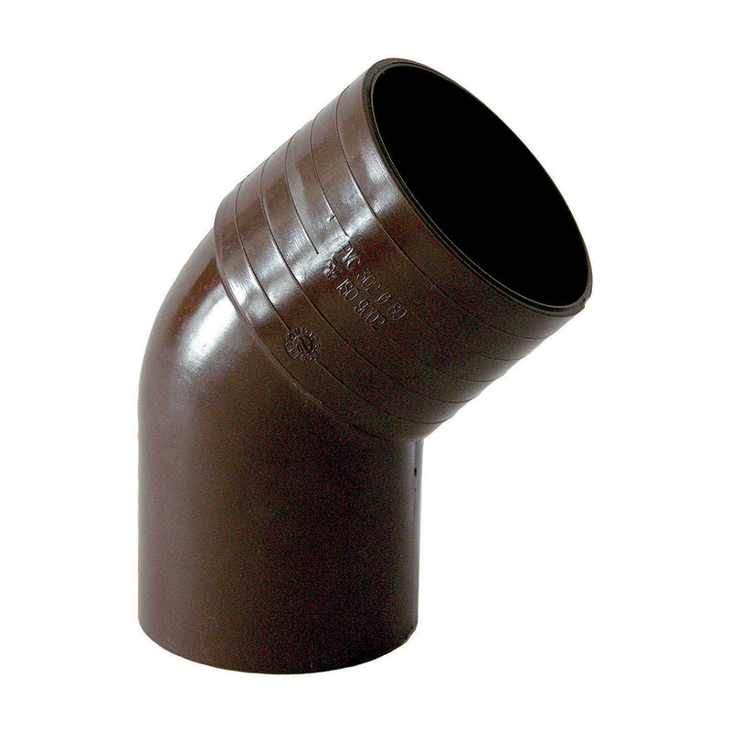 Curva pluviale 45° Ø 80 mm in PVC Marrone