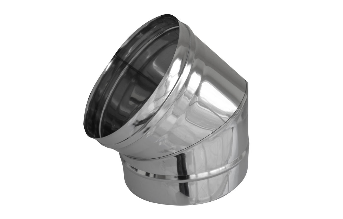 Curva 45° in Acciaio Inox AISI 304L Ø 140 mm per Canna Fumaria
