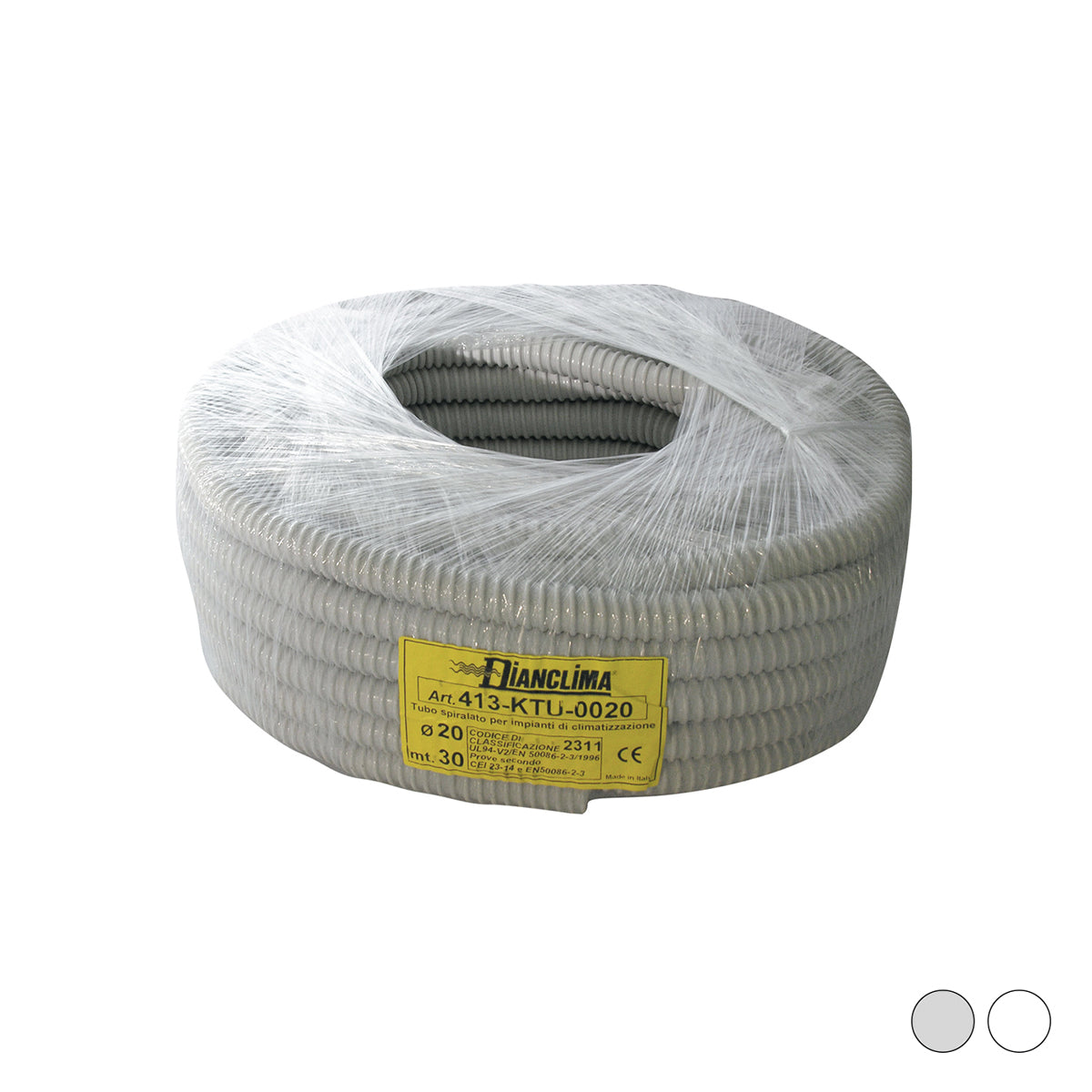 Tubo Spiralato Scarico Condensa Climatizzatori Ø16 mm Grigio – Rotolo 30 m