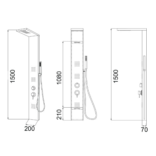 Rodi C/LED Parete attrezzata multifunzione