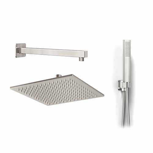 KIT SOFFIONE DOCCIA QUADRATO SEVEN CROMO