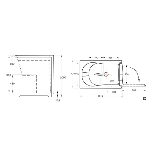 Azzurra Vasca per anziani Modello centro parete
