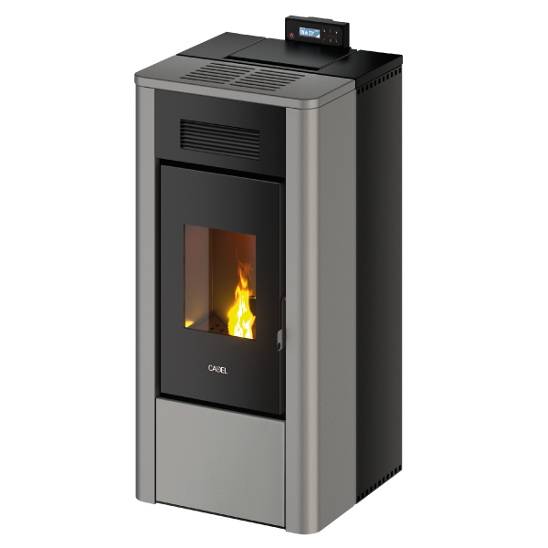 River Idro 24 Metallo Titanium Termostufa a Pellet Idro Ventilata 24 kW Cadel