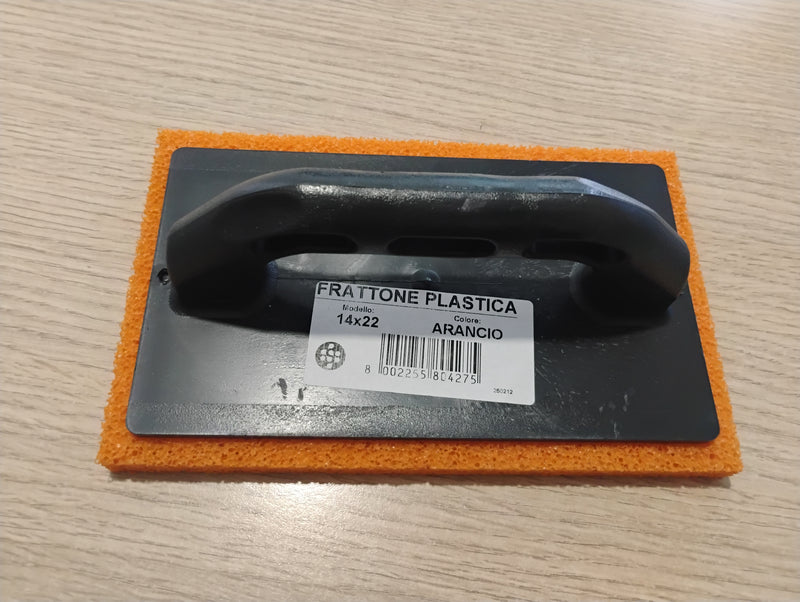 Frattone in Gomma-Spugna Arancio Extra 14×22 cm con Base in Plastica
