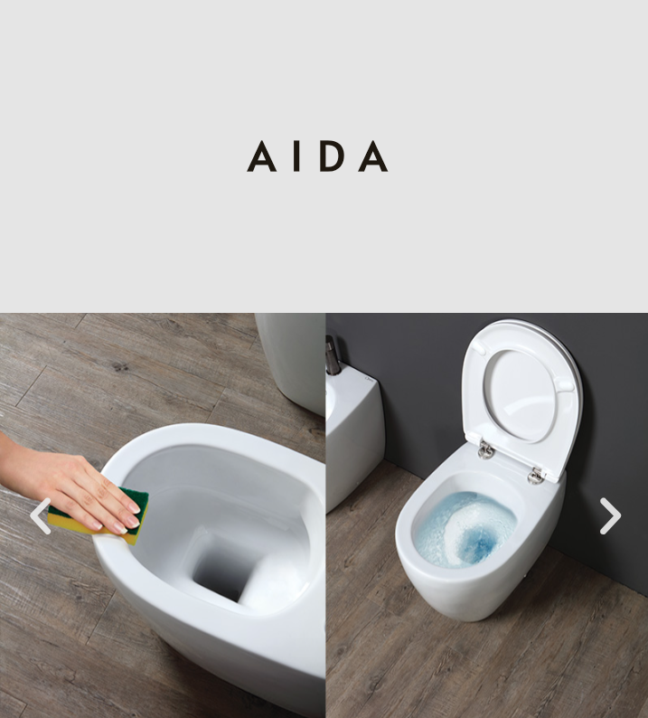 Aida Vaso Filomuro con Scarico Traslato Senza Brida Opera Sanitari