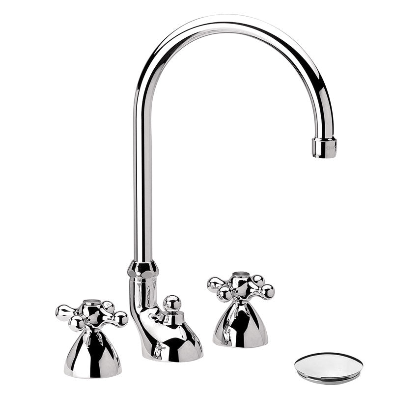Revival Batteria lavabo con bocca alta e scarico cromo Daniel