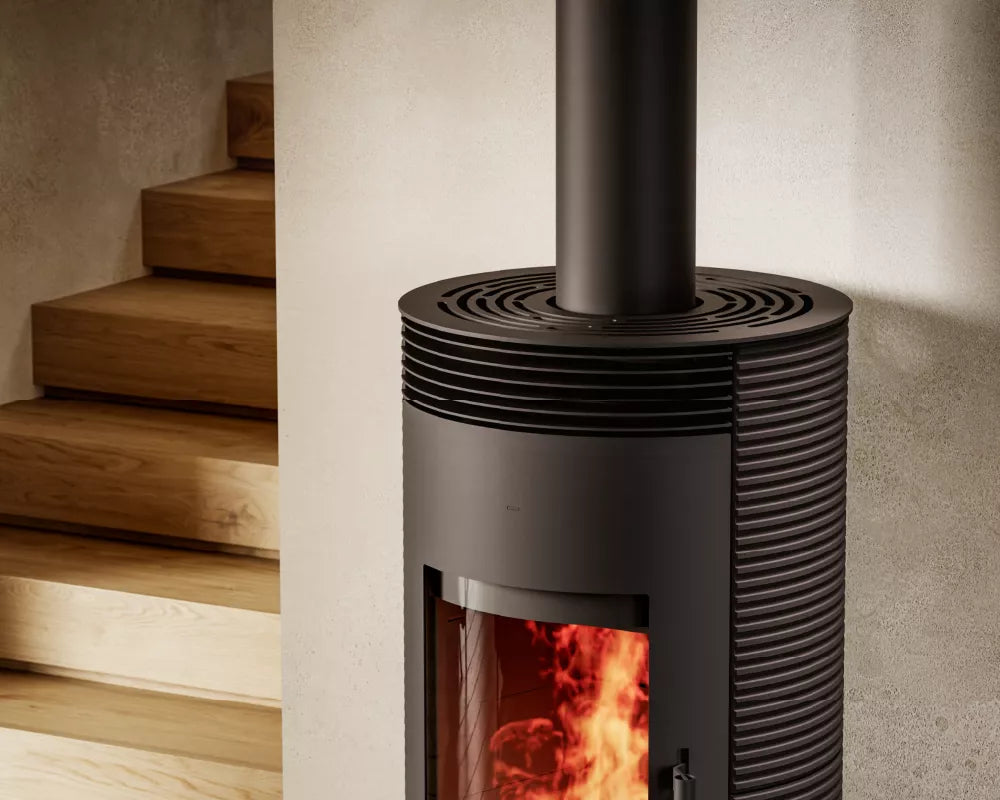Spin Plus 9 Wood Ghisa Nero Stufa a Legna Ventilata e Canalizzata ad Aria 9 kW Cadel