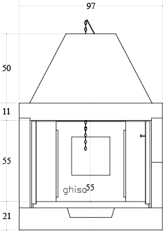 CAMINETTO PREFABBRICATO A LEGNA M 100 TGH JOLLY DX MARSICAMIN