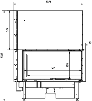 FALO' 85 LATERALE DX KW14 MONOBLOCCO A LEGNA MARSICAMIN