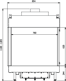 CAMINO GAS 80 VERTICAL LATERALE DX GPL G 31 KW 9,4 MARSICAMIN