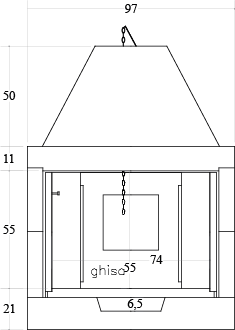 CAMINETTO PREFABBRICATO A LEGNA M 100 TGH MARSICAMIN