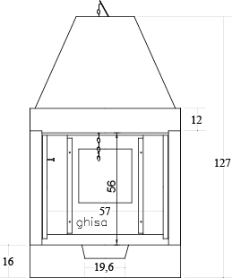 CAMINETTO PREFABBRICATO A LEGNA M 80 TGH MARSICAMIN