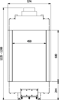 CAMINO GAS 50 VERTICAL TRIFACCIALE METANO G 20 KW 8 MARSICAMIN