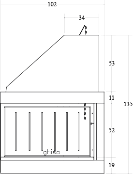 CAMINETTO PREFABBRICATO A LEGNA DS 100 TGH MARSICAMIN