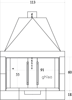 CAMINETTO PREFABBRICATO A LEGNA ROT 100 TGH MARSICAMIN