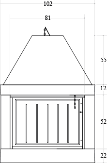 CAMINETTO PREFABBRICATO A LEGNA QR 100 TGH MARSICAMIN
