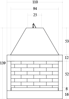 CAMINETTO PREFABBRICATO A LEGNA QR 110 REF MARSICAMIN