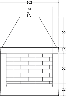 CAMINETTO PREFABBRICATO A LEGNA QR 100 REF MARSICAMIN