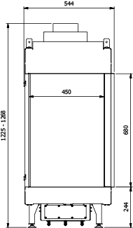 CAMINO GAS 50 VERTICAL LATERALE DX METANO G 20 KW 8 MARSICAMIN