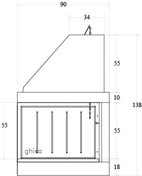 CAMINETTO PREFABBRICATO A LEGNA DS 90 TGH MARSICAMIN