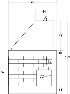 CAMINETTO PREFABBRICATO A LEGNA DS 90 REF MARSICAMIN