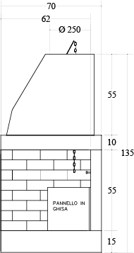 CAMINETTO PREFABBRICATO A LEGNA DS 70 REF MARSICAMIN