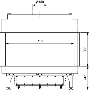 CAMINO GAS 70 TRIFACCIALE METANO G 20 KW 8 MARSICAMIN