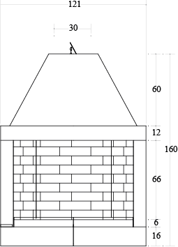 CAMINETTO PREFABBRICATO A LEGNA M 120 REF MARSICAMIN