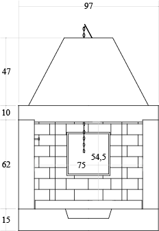 CAMINETTO PREFABBRICATO A LEGNA M 100 REF MARSICAMIN