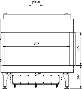 CAMINO GAS 70 LATERALE DX METANO G 20 KW 8 MARSICAMIN