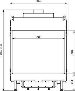 CAMINO GAS 80 VERTICAL FRONTALE METANO G 20 KW 10,3 MARSICAMIN