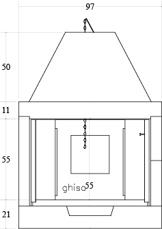 CAMINETTO PREFABBRICATO A LEGNA M 100 TGH JOLLY 2 LATI MARSICAMIN