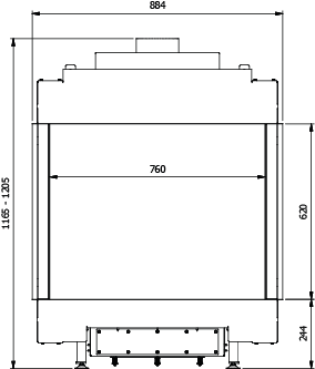CAMINO GAS 80 VERTICAL TRIFACCIALE GPL G 31 KW 9,4 MARSICAMIN