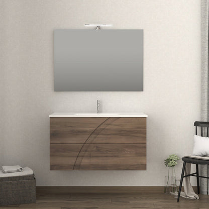 MOBILE BAGNO COMPLETO KANSAS NOCE L. 100 CM BADEN HAUS