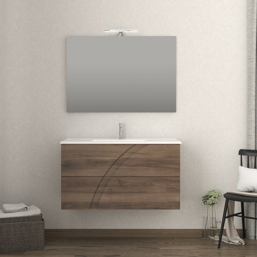 MOBILE BAGNO COMPLETO KANSAS NOCE L. 100 CM BADEN HAUS