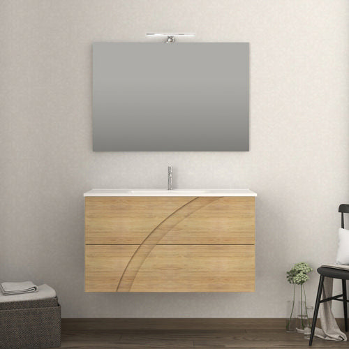 MOBILE BAGNO COMPLETO KANSAS ROVERE TABACCO L. 100 CM BADEN HAUS